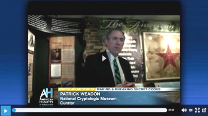 Patrick Weadon, curator at the National Cryptologic Museum, spoke about the making and breaking of secret codes and the role of cryptology in U.S. history and U.S. intelligence activities. The museum is located on the campus of the National Security Agency in Ft. Meade, Maryland.