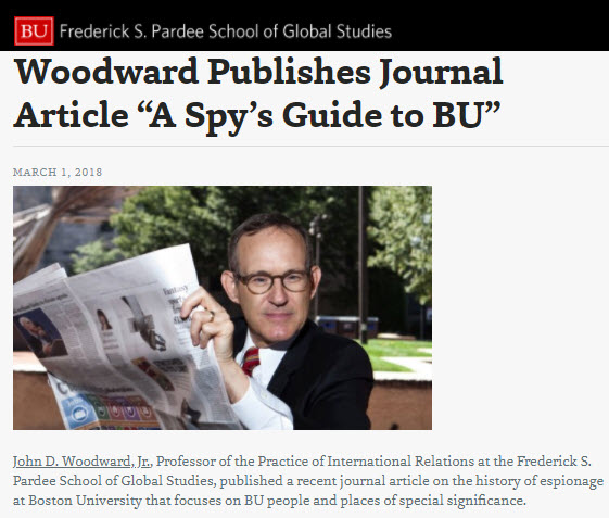 Woodward on Spy's Guide to Boston University